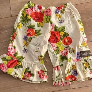 Matilda Jane Kids Floral Ruffle Shorts - Cream, Red, Yellow